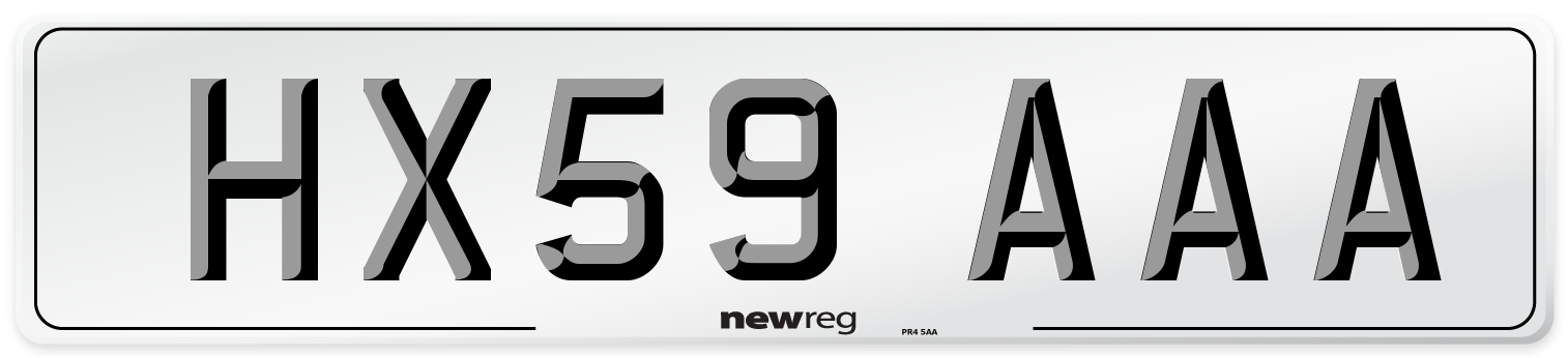 HX59 AAA Number Plate from New Reg